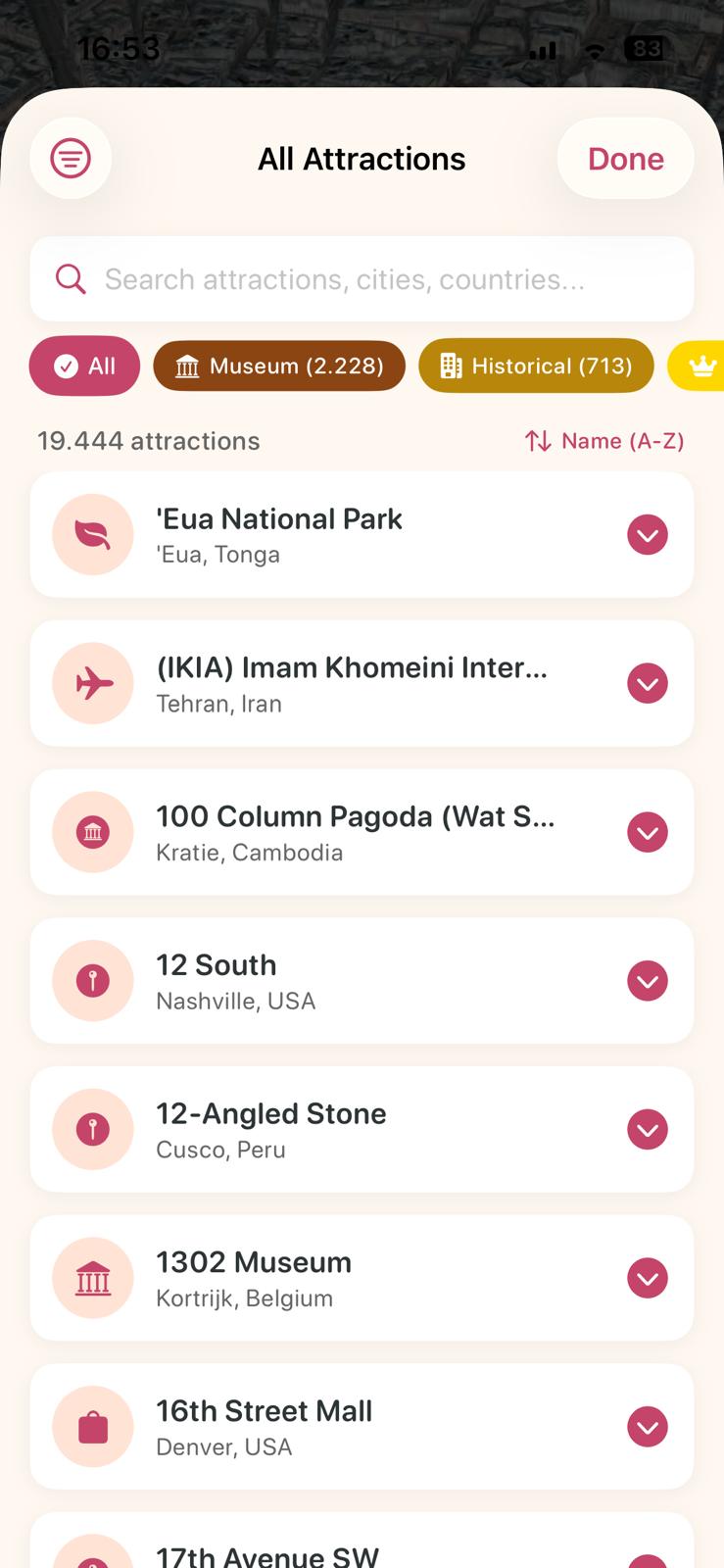 All 19,444 attractions